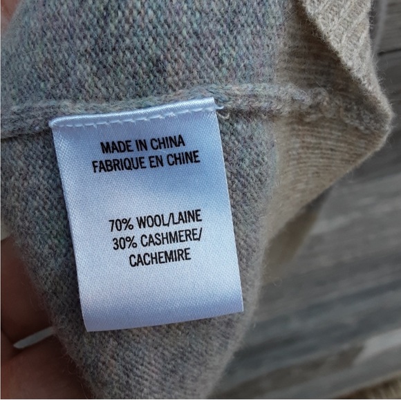 L Theory grey & cream turtleneck wool sweater - Picture 3 of 7